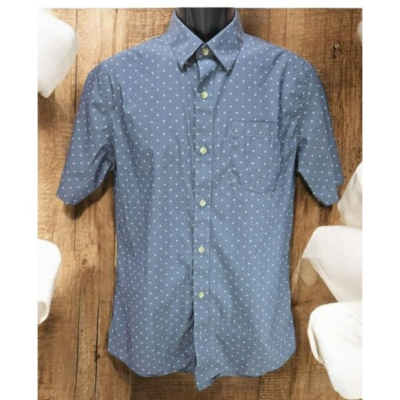 Travis Mathews Mens Geometric Print Shirt Medium Short Sleeve Button-Up - Picture 1 of 6